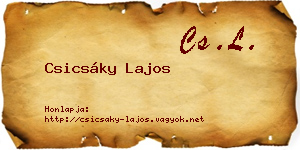 Csicsáky Lajos névjegykártya