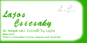 lajos csicsaky business card